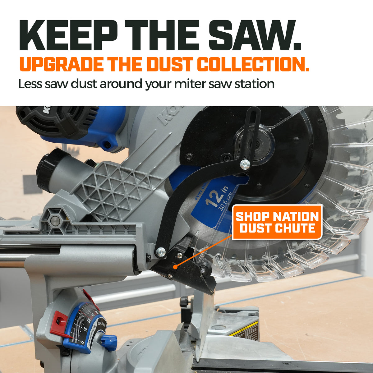 Dust Collection Chute for Kobalt Compact Sliding Miter Saw