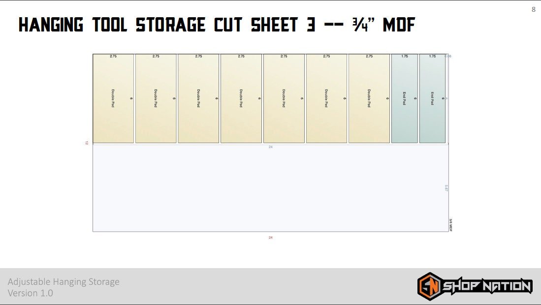 Adjustable Hanging Tool Storage Digital Build Plans - Shop Nation Store
