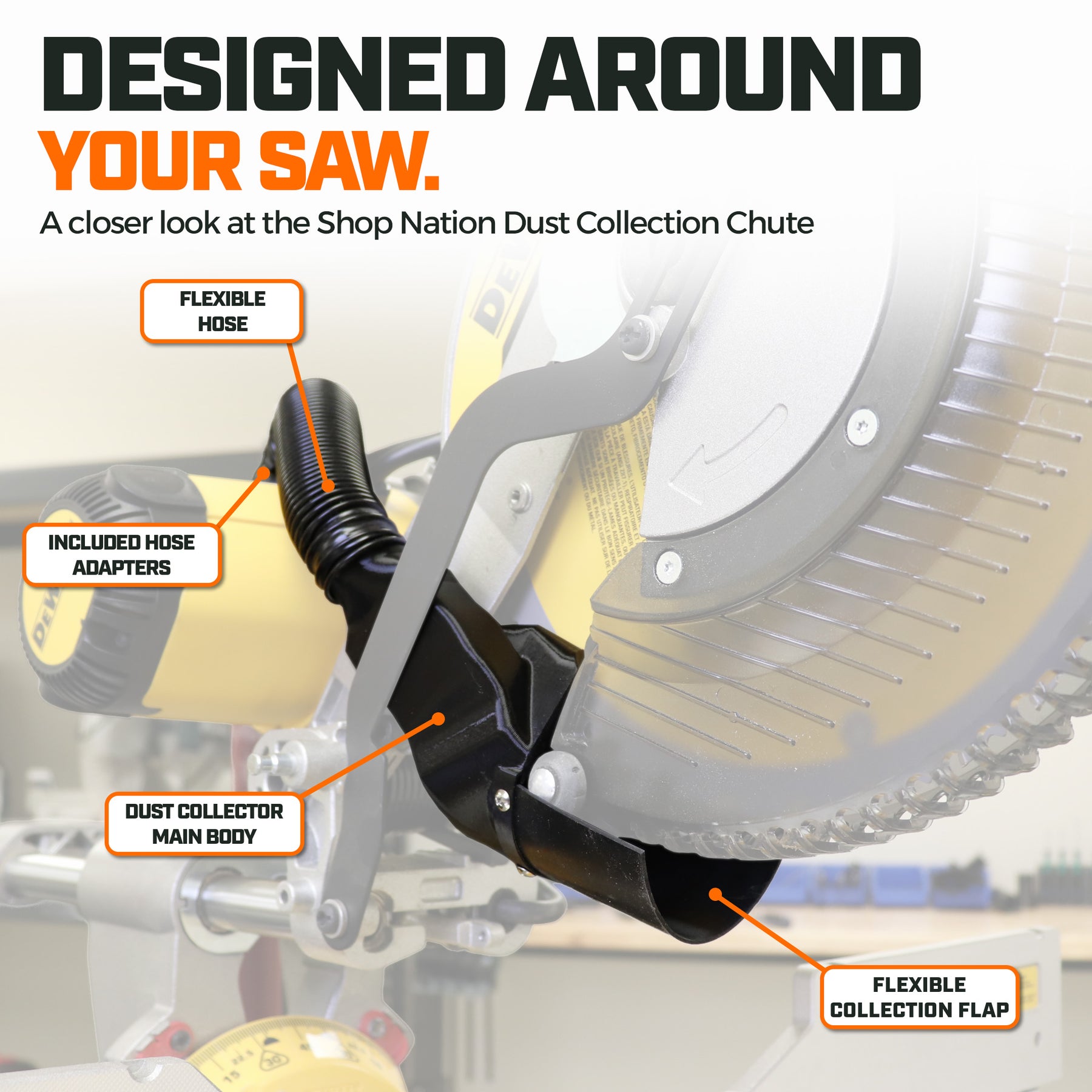Dust Collection Chute for DeWalt DWS779/780 Sliding Miter Saw