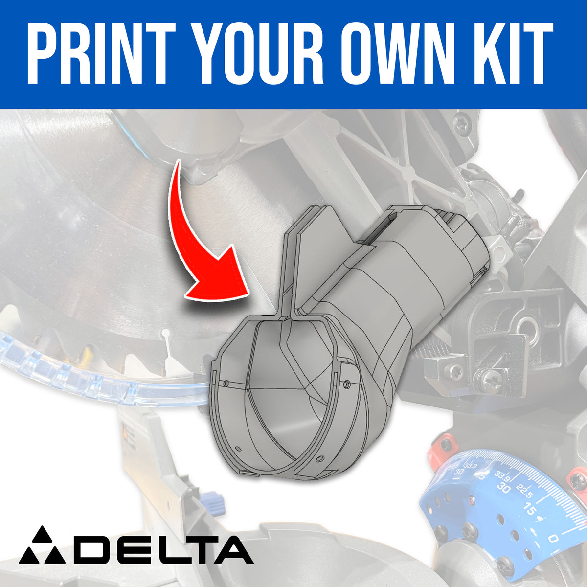 DIY Kit for Delta Cruzer Dust Collection Chute (3D Print Your Own!)