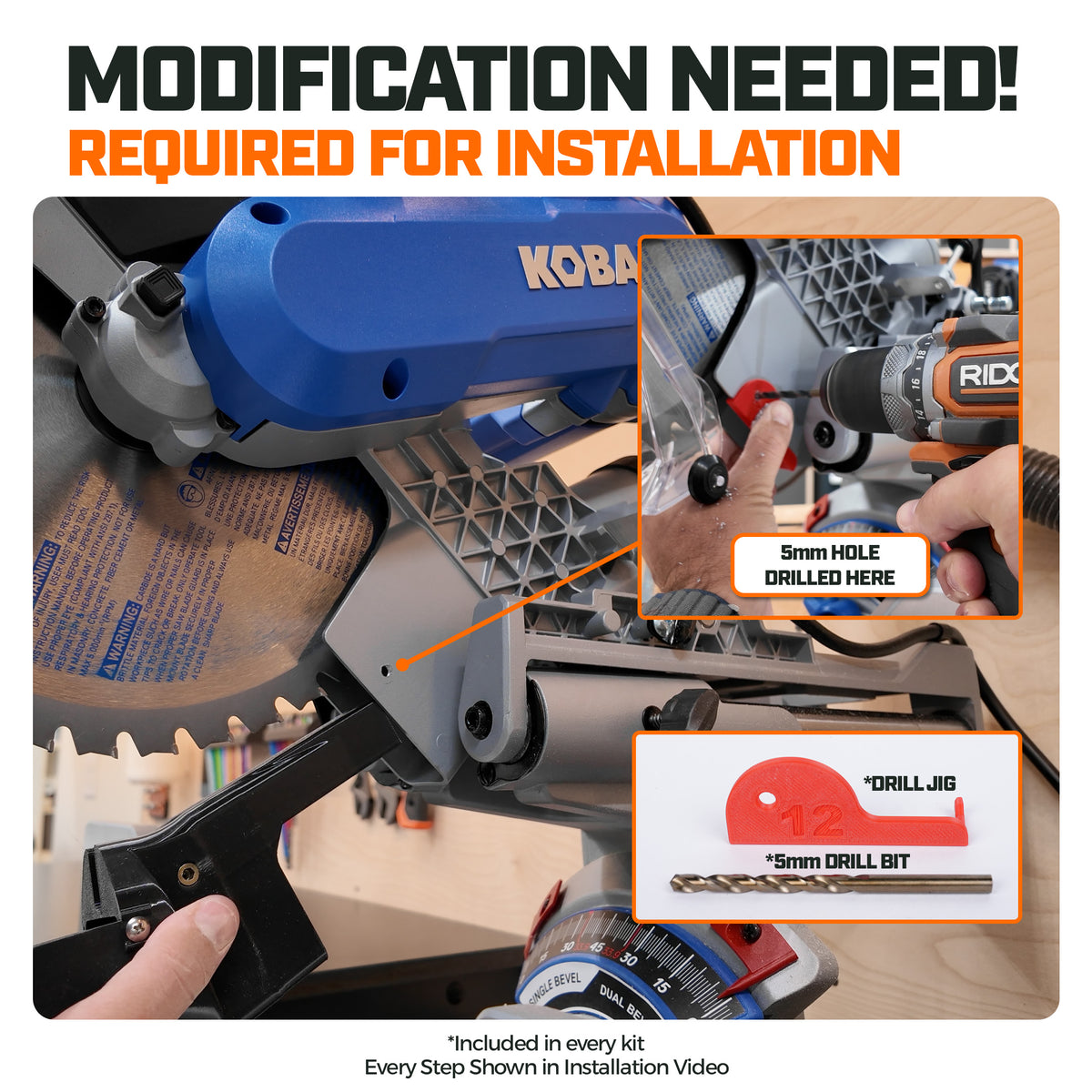 Dust Collection Chute & Plan Bundle for Kobalt Sliding Miter Saw