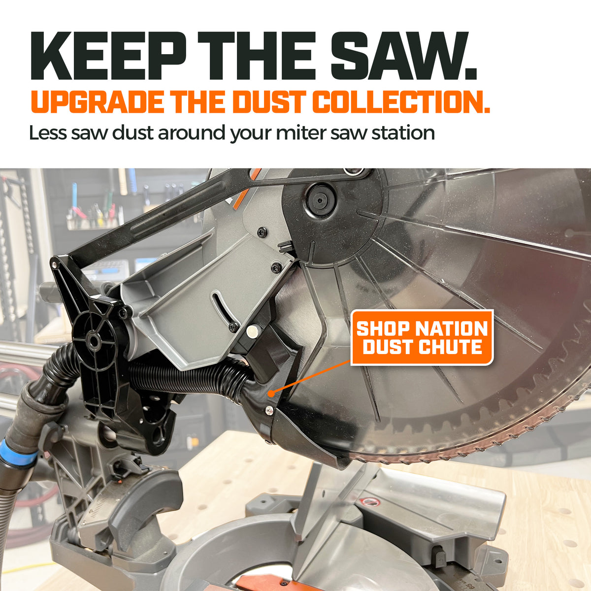 Dust Collection Chute for Ridgid 12" Sliding Miter Saw (R4222)