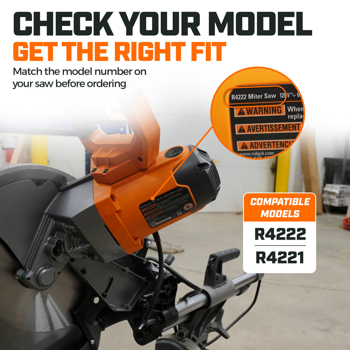 Dust Collection Chute for Ridgid 12" Sliding Miter Saw (R4222)