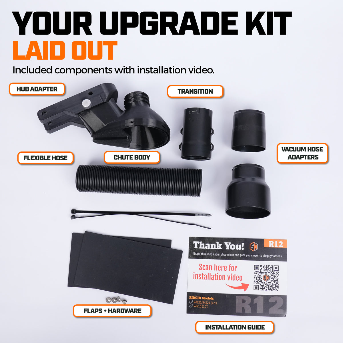 Dust Collection Chute for Ridgid 12" Sliding Miter Saw (R4222)