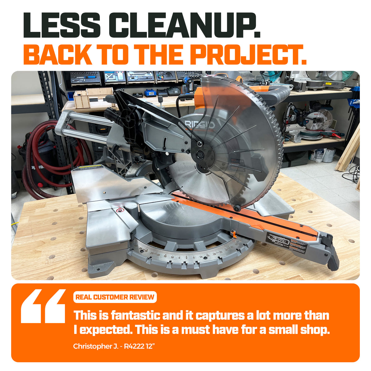 Dust Collection Chute for Ridgid 12" Sliding Miter Saw (R4222)