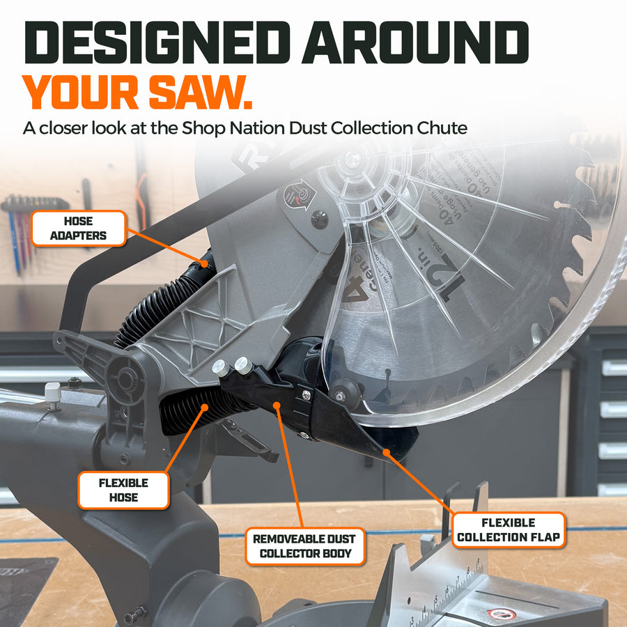 Dust Collection Chute & Plan Bundle for Ryobi Sliding Miter Saw