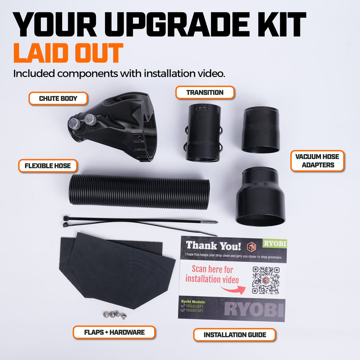 Dust Collection Chute & Plan Bundle for Ryobi Sliding Miter Saw
