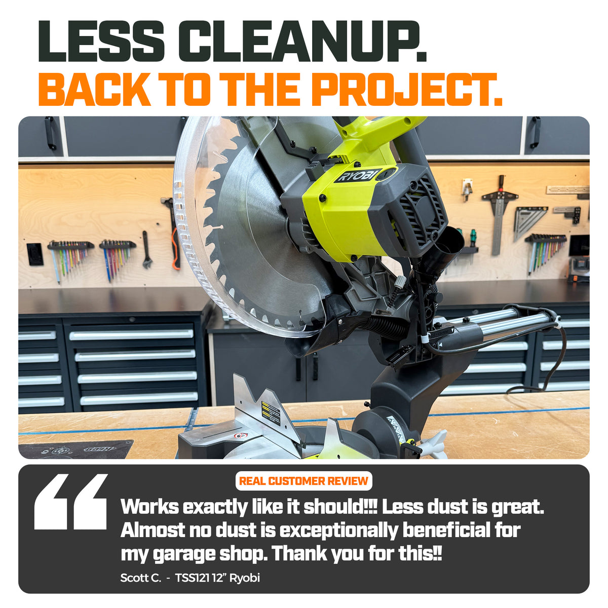 Dust Collection Chute & Plan Bundle for Ryobi Sliding Miter Saw