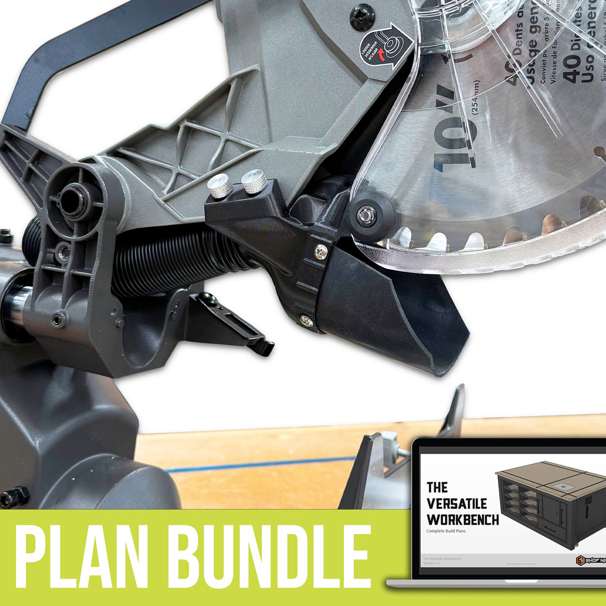 Dust Collection Chute & Plan Bundle for Ryobi Sliding Miter Saw