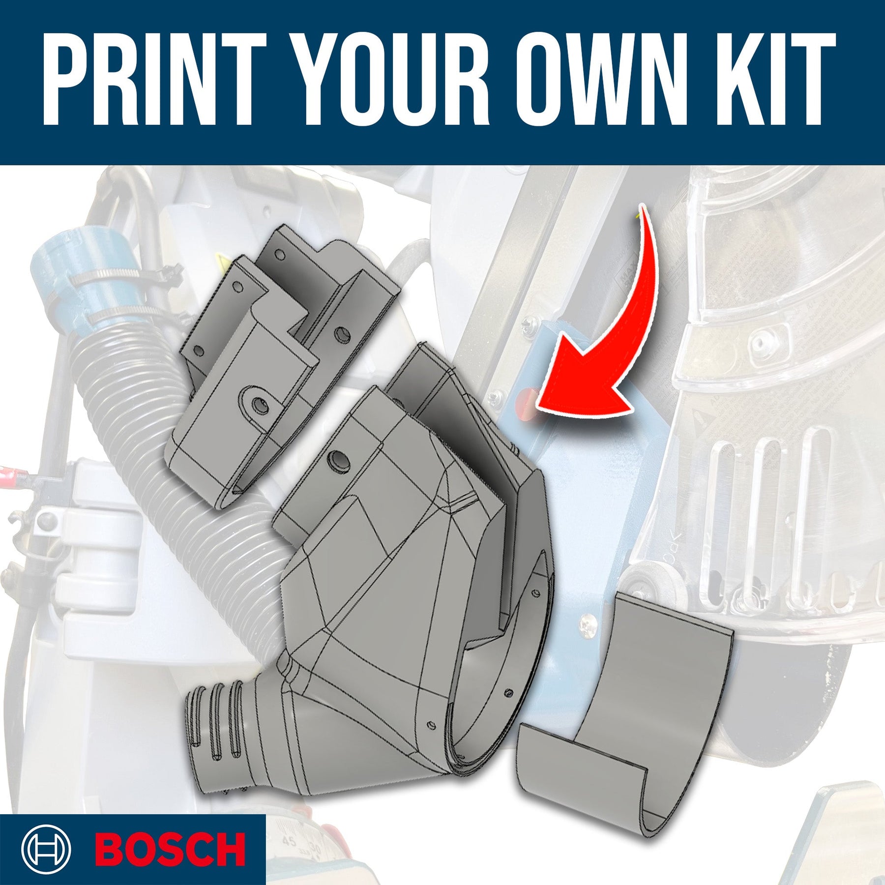 DIY Kit for Bosch Axial Glide Dust Collection Chute (3D Print Your Own!) - Shop Nation Store