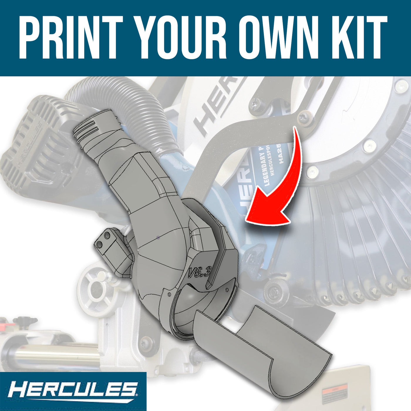 DIY Kit for Hercules HE74 Dust Collection Chute (3D Print Your Own!)