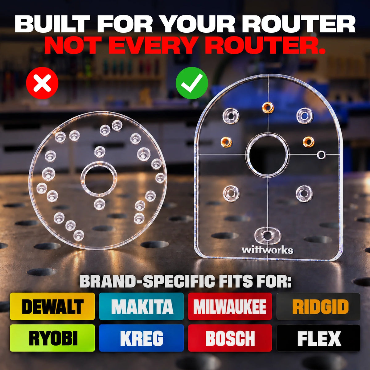 wittPlate Trim Router Base for Bosch GFK18V-25N