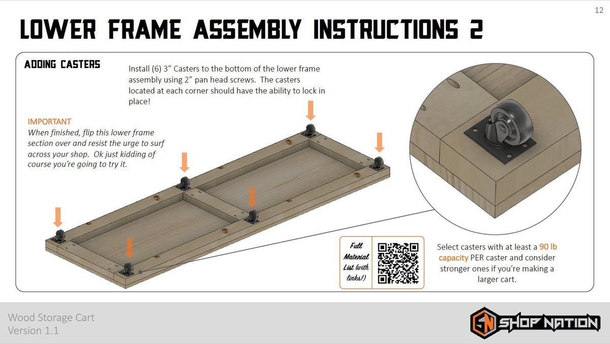 Compact Wood Storage Cart Plans - Digital Download - Shop Nation Store