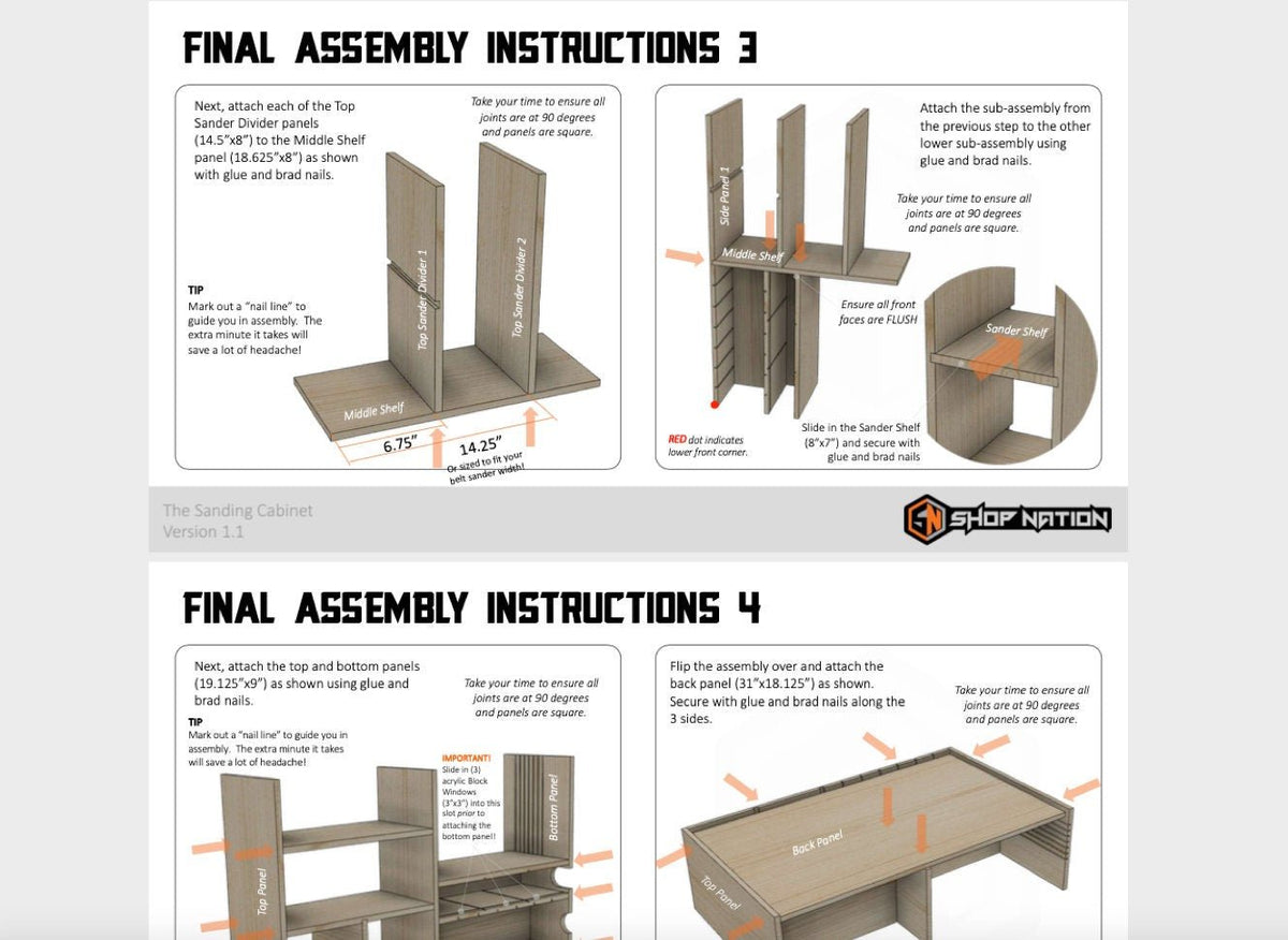 The Sanding Cabinet Woodworking Plans - Digital Download - Shop Nation Store