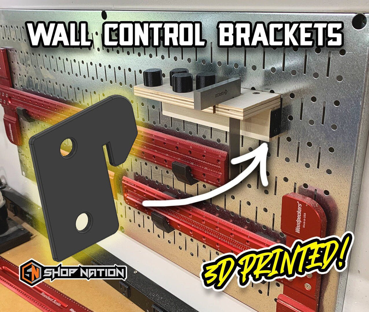 Height Control Bracket Wall Control Brackets for Custom Organizers