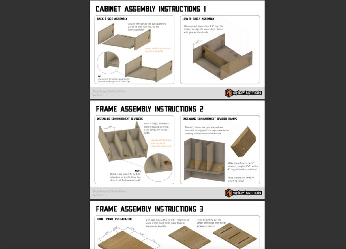 Workshop Towel Cabinet Woodworking Plans - Digital Download - Shop Nation Store
